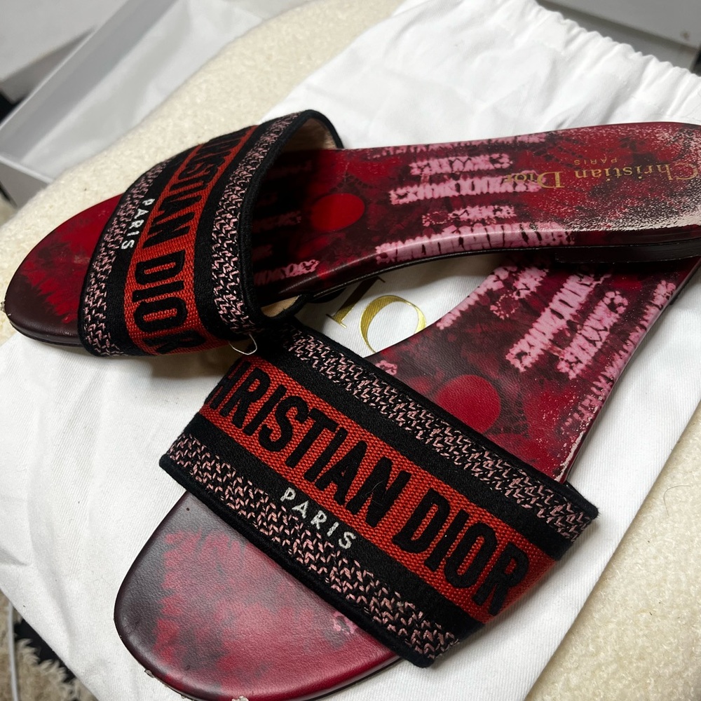 Dior Red and Black Luxury Sandals